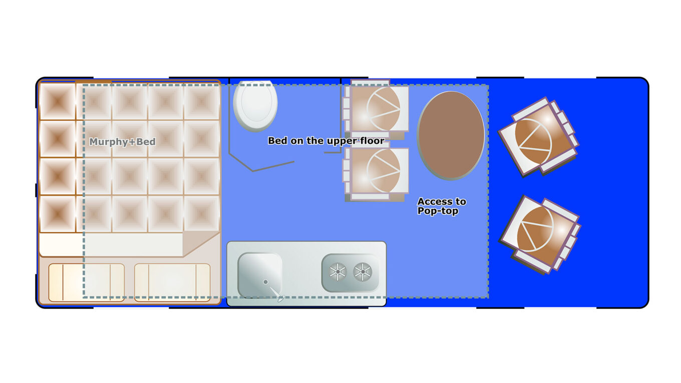 Class B autocamper / campervan i USA og Canada. Det mest kompakte motorhome/RV til road trip i den amerikanske natur. Nemt at køre. Perfekt til det aktive par.