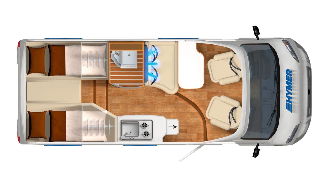 Delintegreret autocamper i Europa, med fornuftig plads til par og familier. Ofte med ekstra opredning eller hæve-sænkeseng over siddegruppen. God til 2-4 personer, afhængig af model.