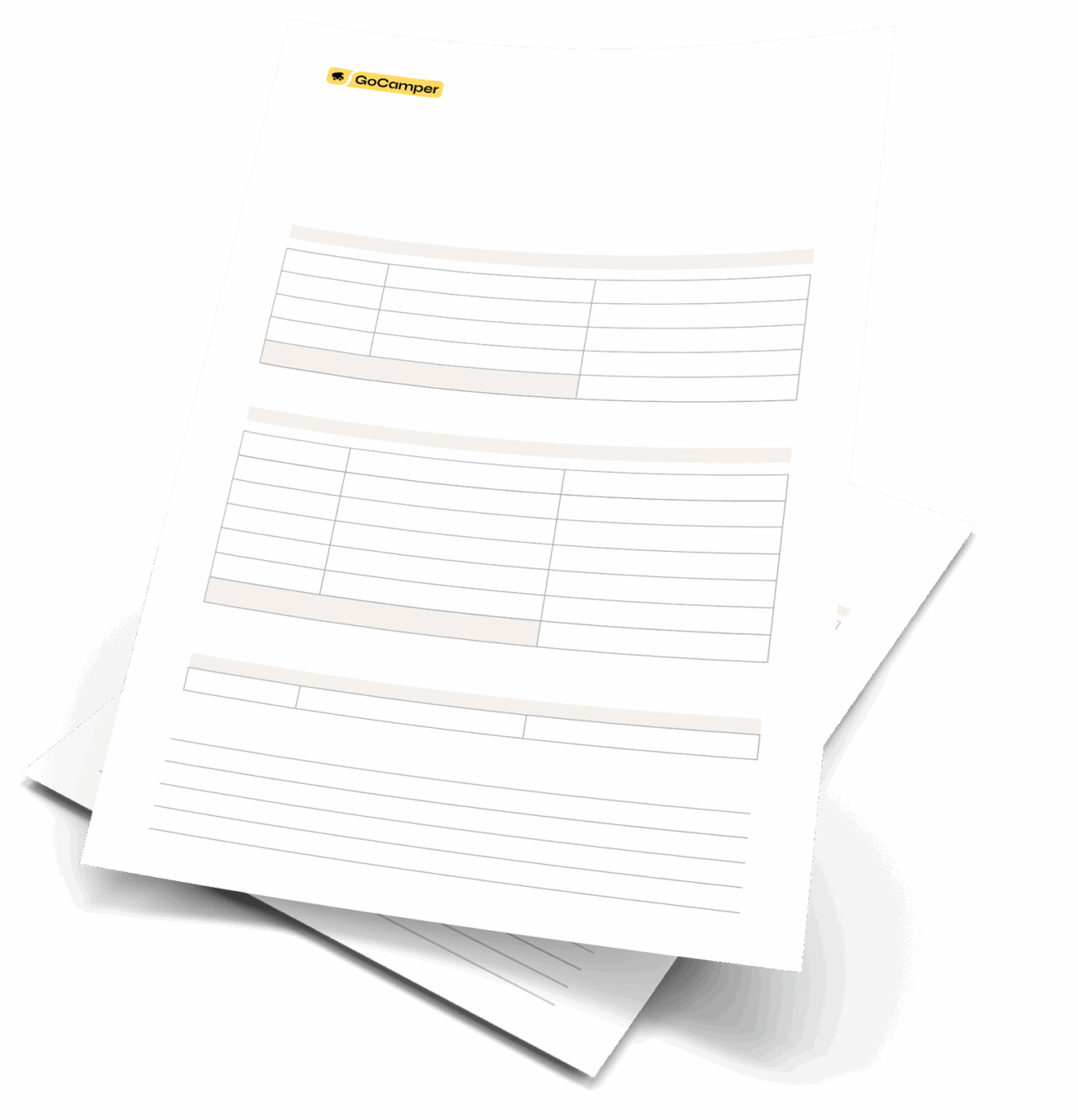 Illustration af et budgetark til autocamperferie – bruges som visuel støtte til at vise daglige udgifter ved rejse i Tyskland med autocamper.