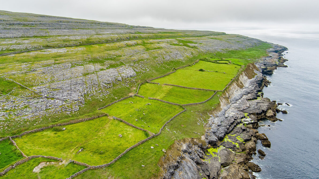 Burren Nationalpark, Irland - lej en autocamper og kør rundt på den grønne ø og oplev de vilde kyster og smukke nationalparker. Perfekt til en roadtrip i autocamper.