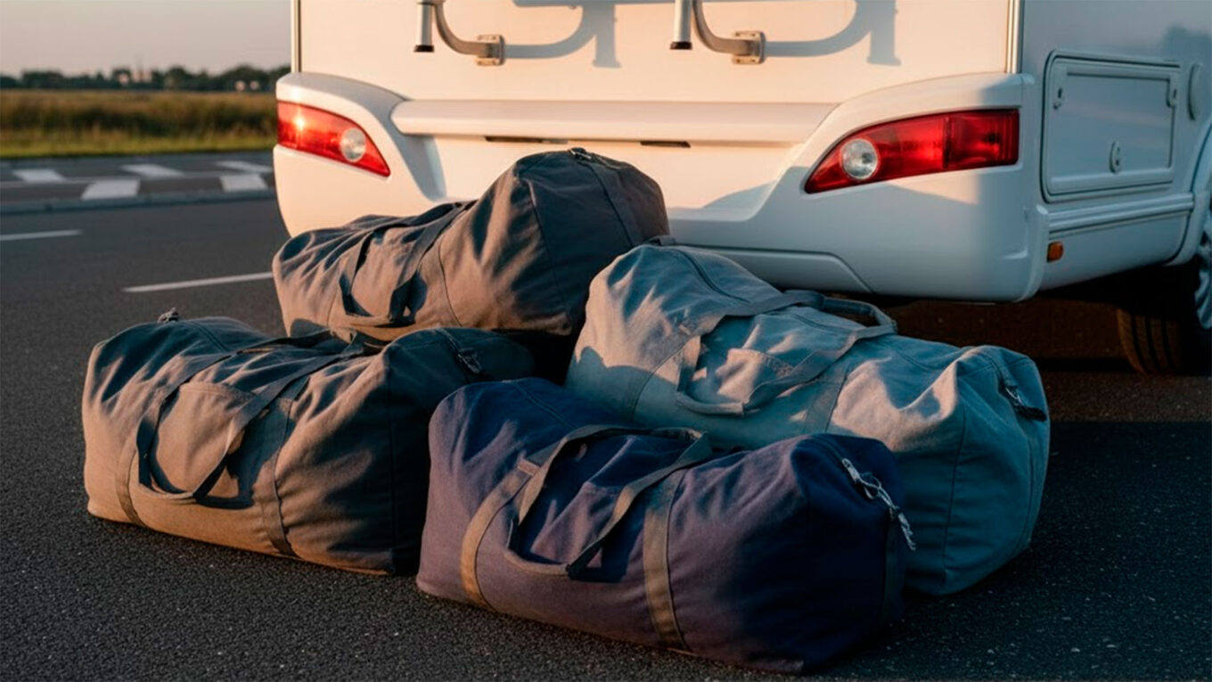 Rejs altid med bløde tasker og bagage når du skal på autocamperferie - de kan pakkes fladt i bunden.
